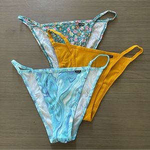 VS PINK Cotton Ribbed High-Leg String Bikini Panties (L)